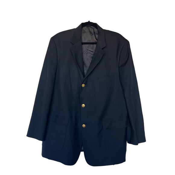 Brooks Brothers Other - Brooks Brothers Men’s Brooksease Black Wool Blazer Gold Buttons Size 45R